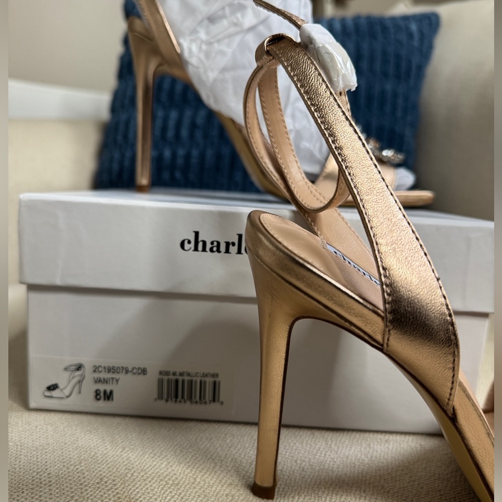 Charles David Vanity Rose Metallic Embellished Heels - Picture 5 of 6